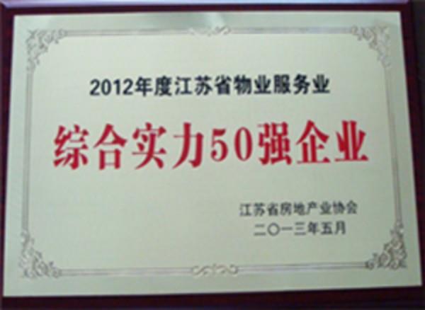 愛(ài)濤物業(yè)榮膺“2012年度江蘇物業(yè)服務(wù)企業(yè)綜合實(shí)力50強(qiáng)企業(yè)”