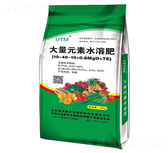 大量元素水溶肥料10-40-10+0.8MgO+TE-大地惠農(nóng)