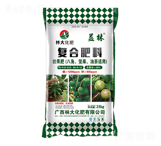 八角、堅(jiān)果、油茶適用復(fù)合肥料10-8-12-益林-林大化肥