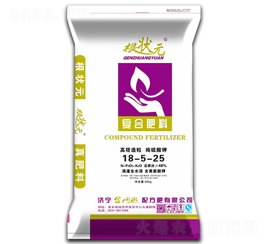 高塔造粒純硫酸鉀復合肥料18-5-25-根狀元-金網(wǎng)聯(lián)