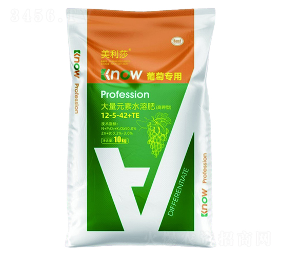 葡萄專(zhuān)用高鉀型大量元素水溶肥12-5-42+TE-美利莎-中德益農(nóng)